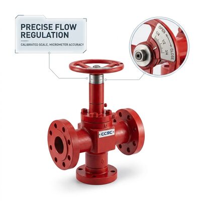 Geflanschtes, verstellbares Nadel-Drosselventil API 6A 2 1/16 Zoll 10000 psi, geschmiedeter EE-Trim-Choke-Verteiler aus legiertem Stahl