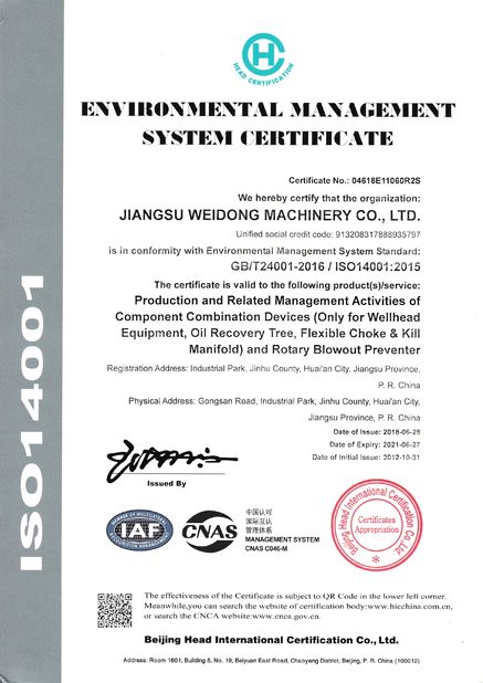 China CCSC Petroleum Equipment Limited Company Zertifizierungen